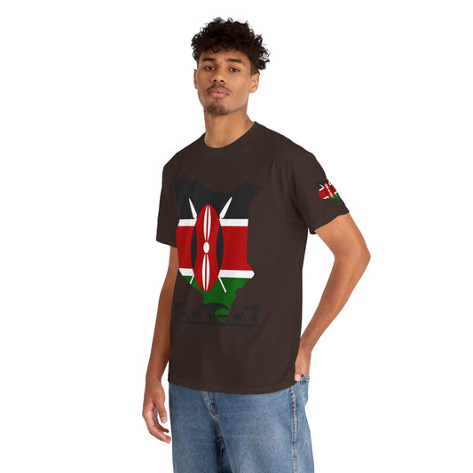 Gildan 5000 Unisex T-Shirt - Kenyan Flag Map