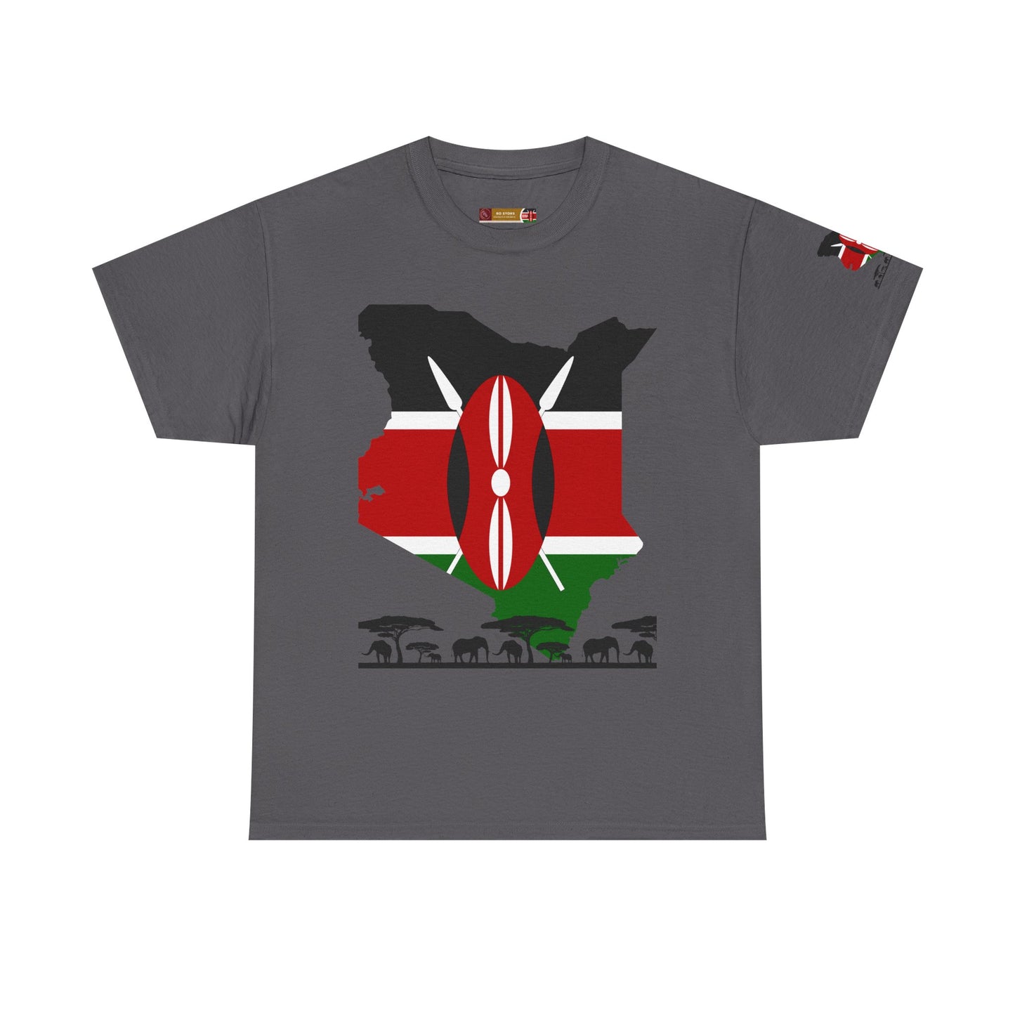 Gildan 5000 Unisex T-Shirt - Kenyan Flag Map