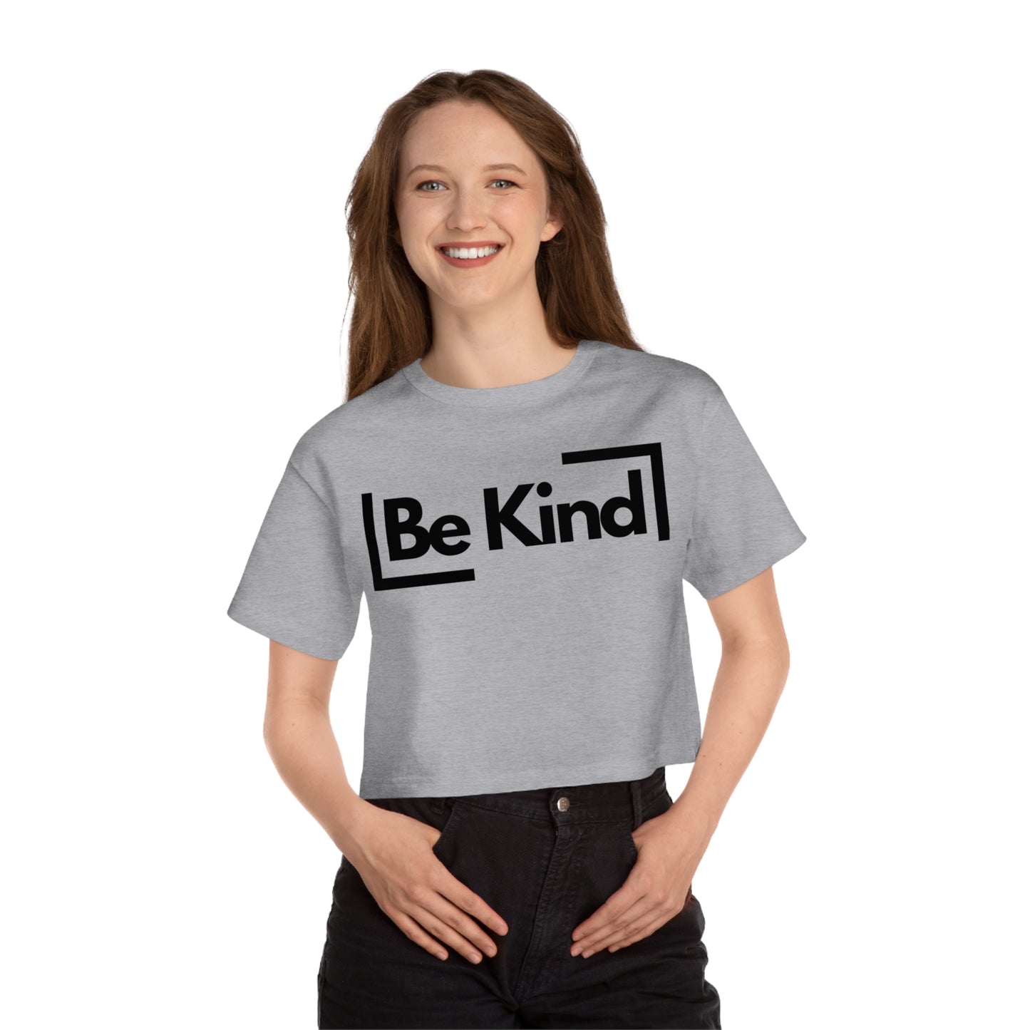Champion T453W Women's Cropped Graphic T-Shirt - "Be Kind"