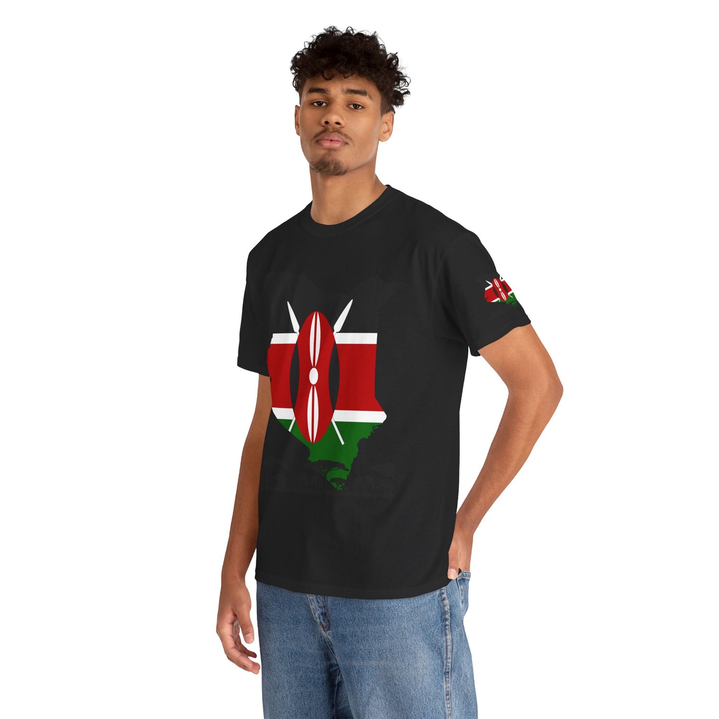 Gildan 5000 Unisex T-Shirt - Kenyan Flag Map