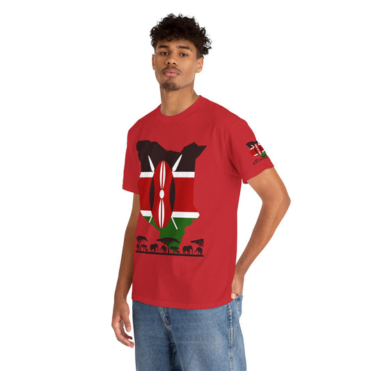 Gildan 5000 Unisex T-Shirt - Kenyan Flag Map