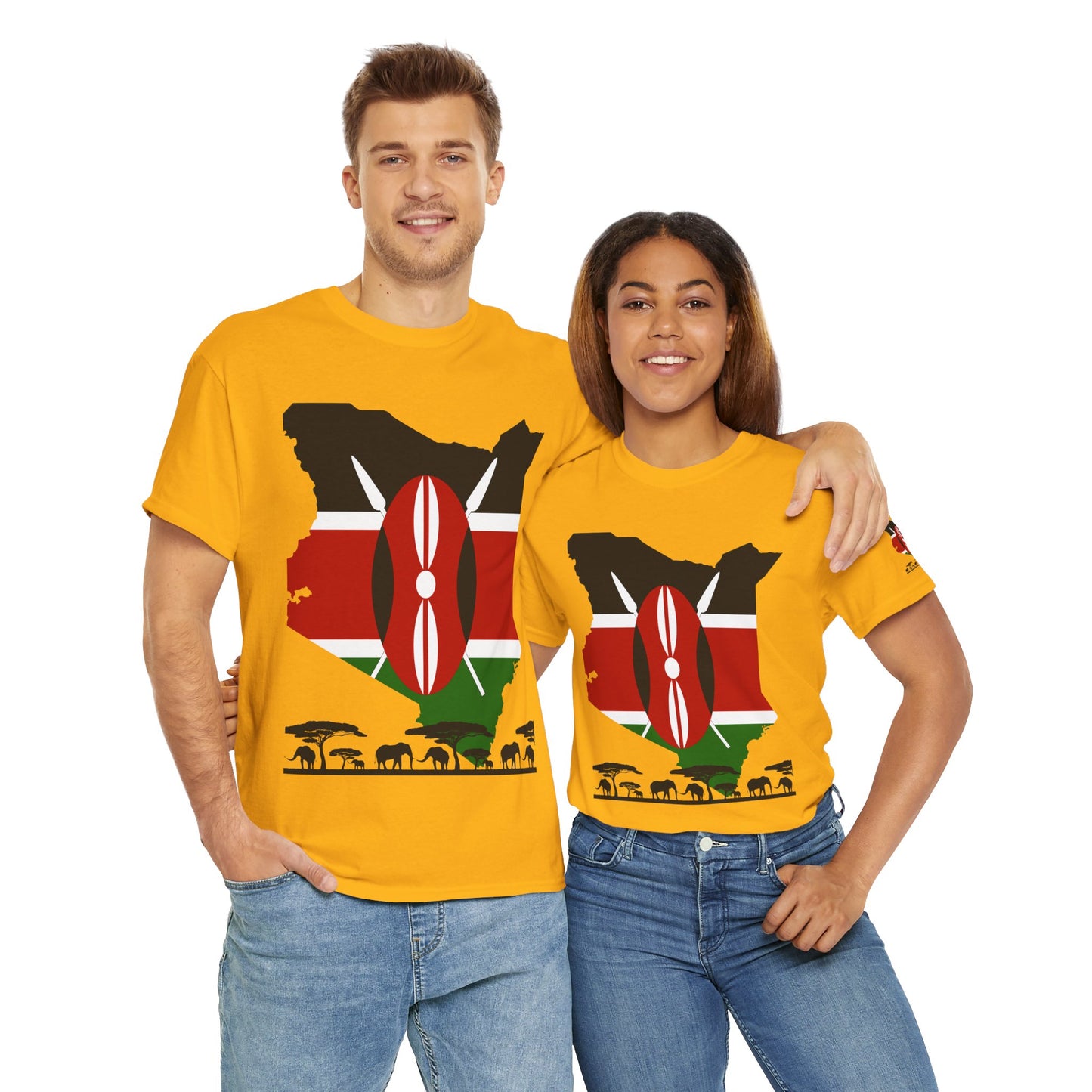 Gildan 5000 Unisex T-Shirt - Kenyan Flag Map