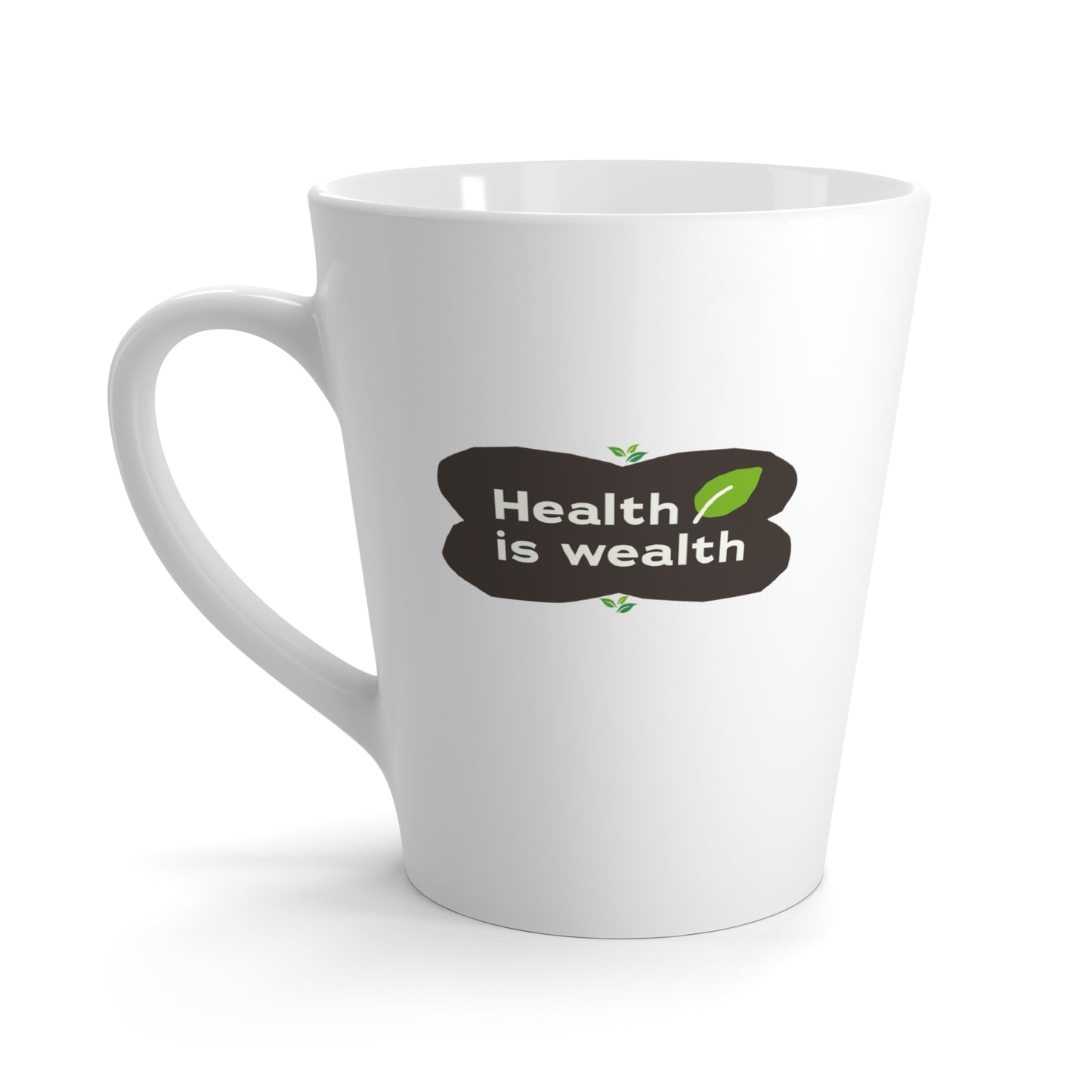 Health is Wealth Latte Mug - Motivational Coffee Cup for Wellness Enthusiasts