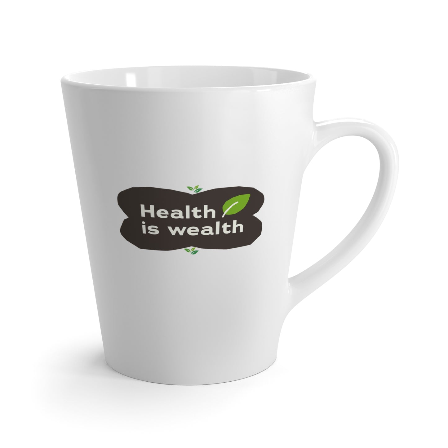 Health is Wealth Latte Mug - Motivational Coffee Cup for Wellness Enthusiasts