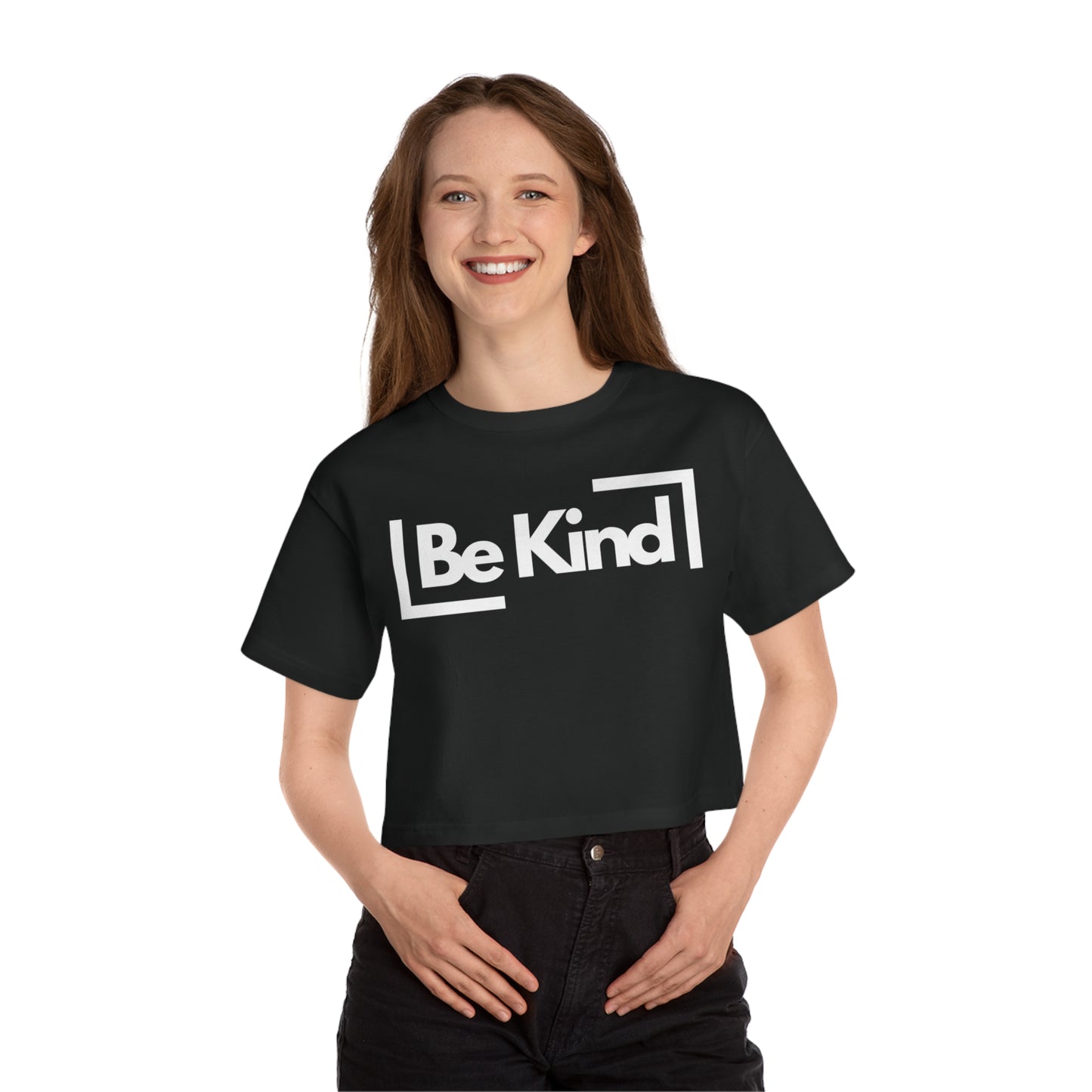 Champion T453W Women's Cropped Graphic T-Shirt - "Be Kind"