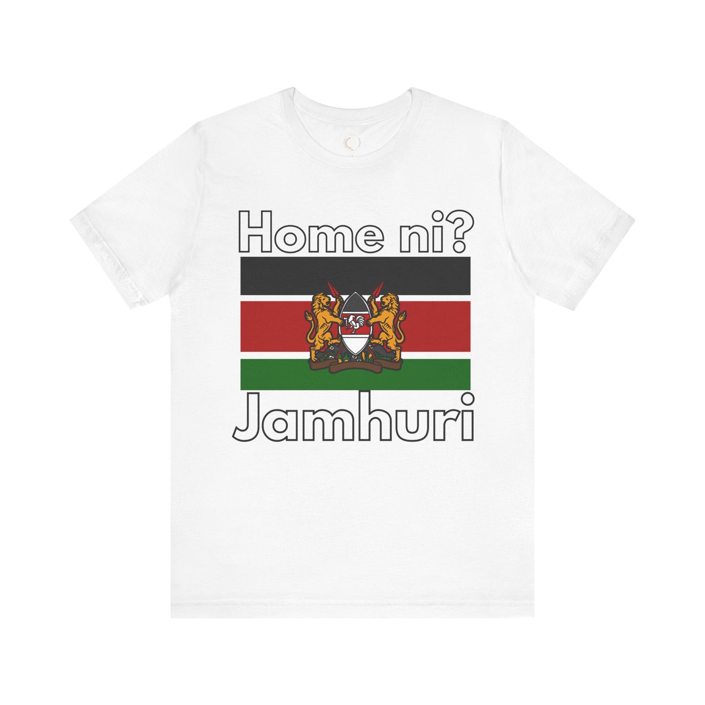 Bella+Canvas 3001 Unisex T-Shirt - Kenyan Flag - "Home ni Jamhuri"