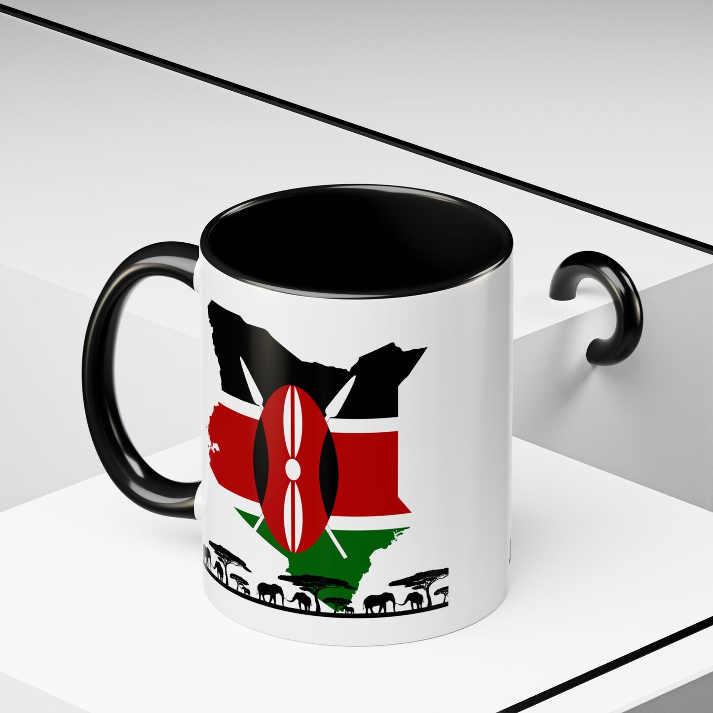 Kenyan Flag Ceramic Coffee Mug - 11oz or 15oz