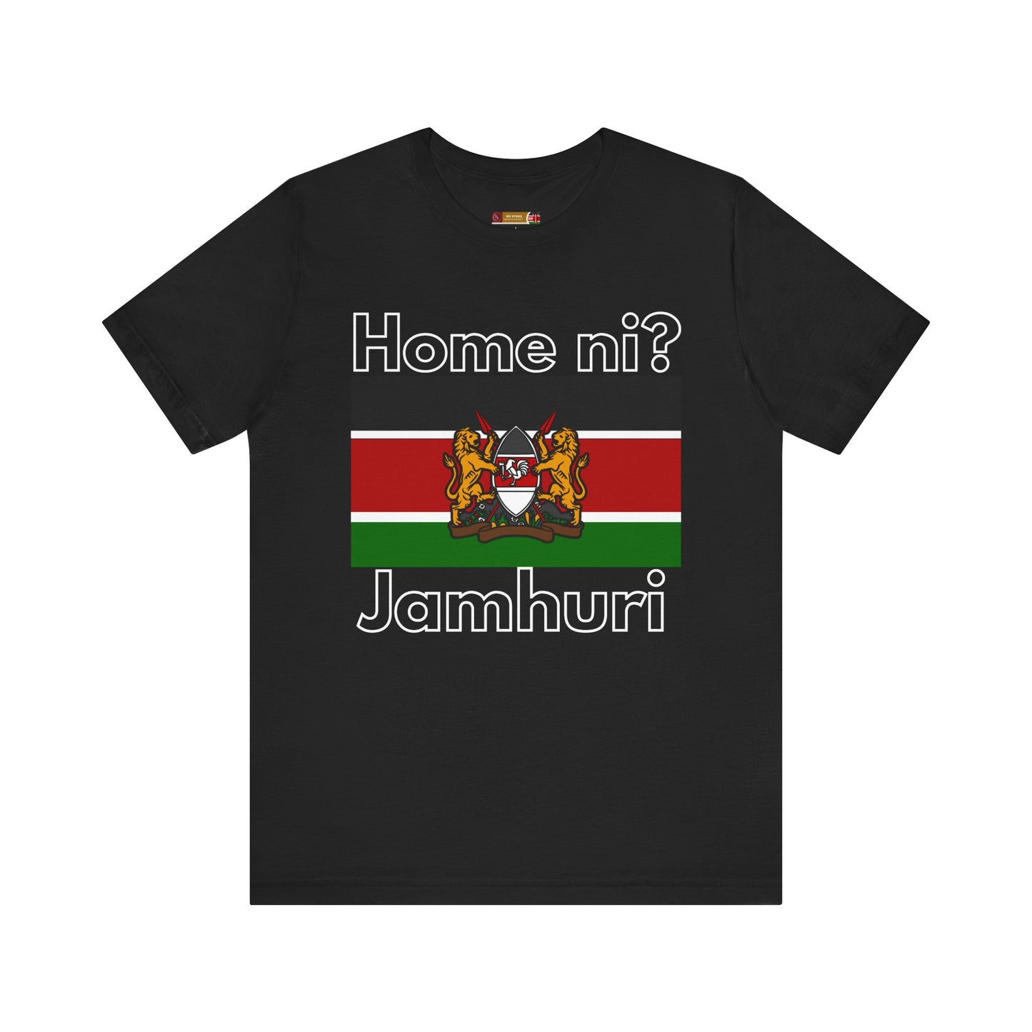 Bella+Canvas 3001 Unisex T-Shirt - Kenyan Flag - "Home ni Jamhuri"