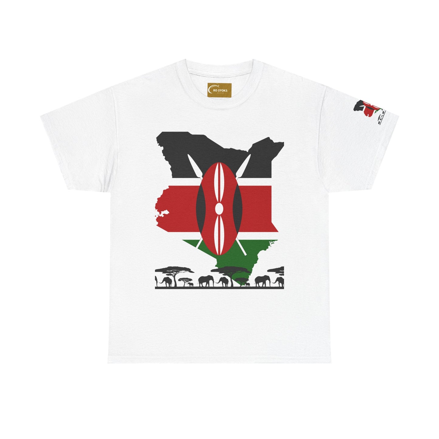 Gildan 5000 Unisex T-Shirt - Kenyan Flag Map