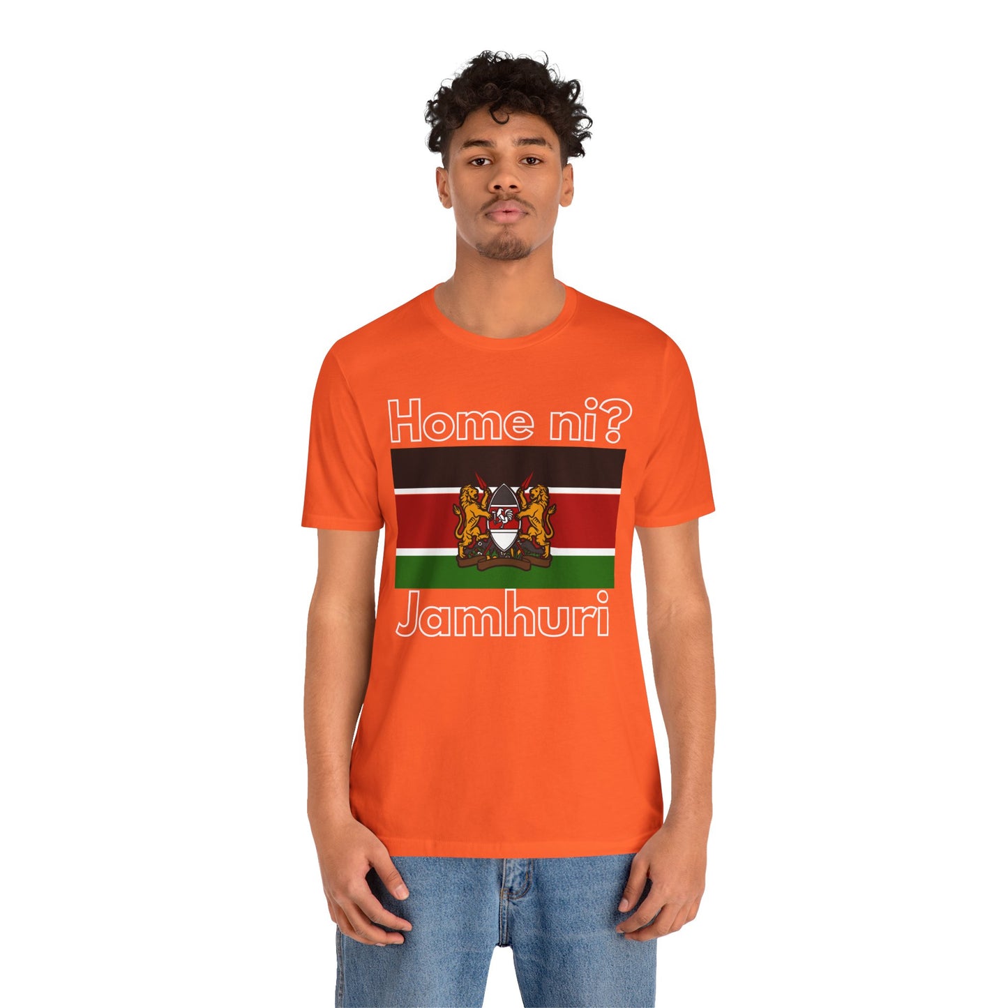 Bella+Canvas 3001 Unisex T-Shirt - Kenyan Flag - "Home ni Jamhuri"