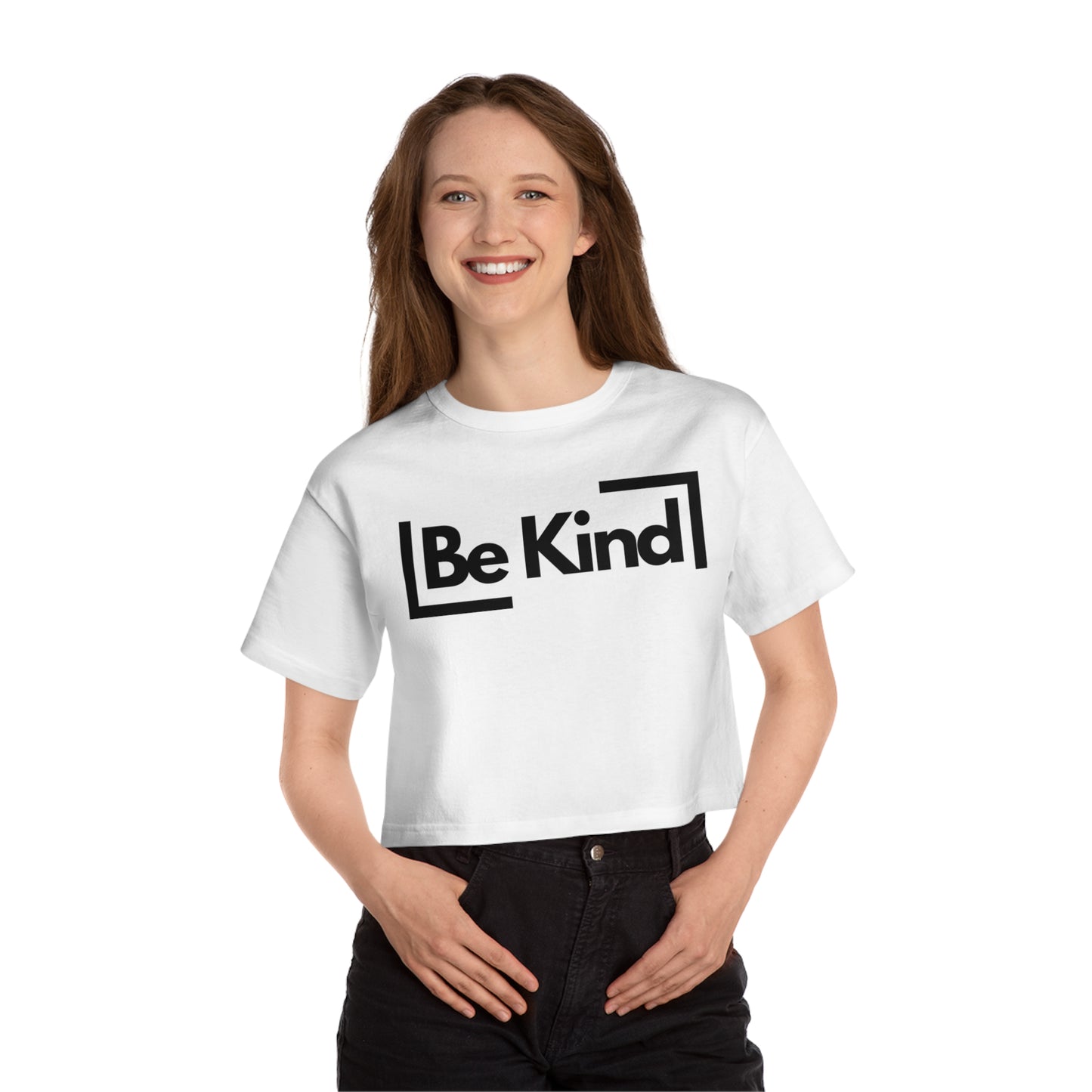 Champion T453W Women's Cropped Graphic T-Shirt - "Be Kind"