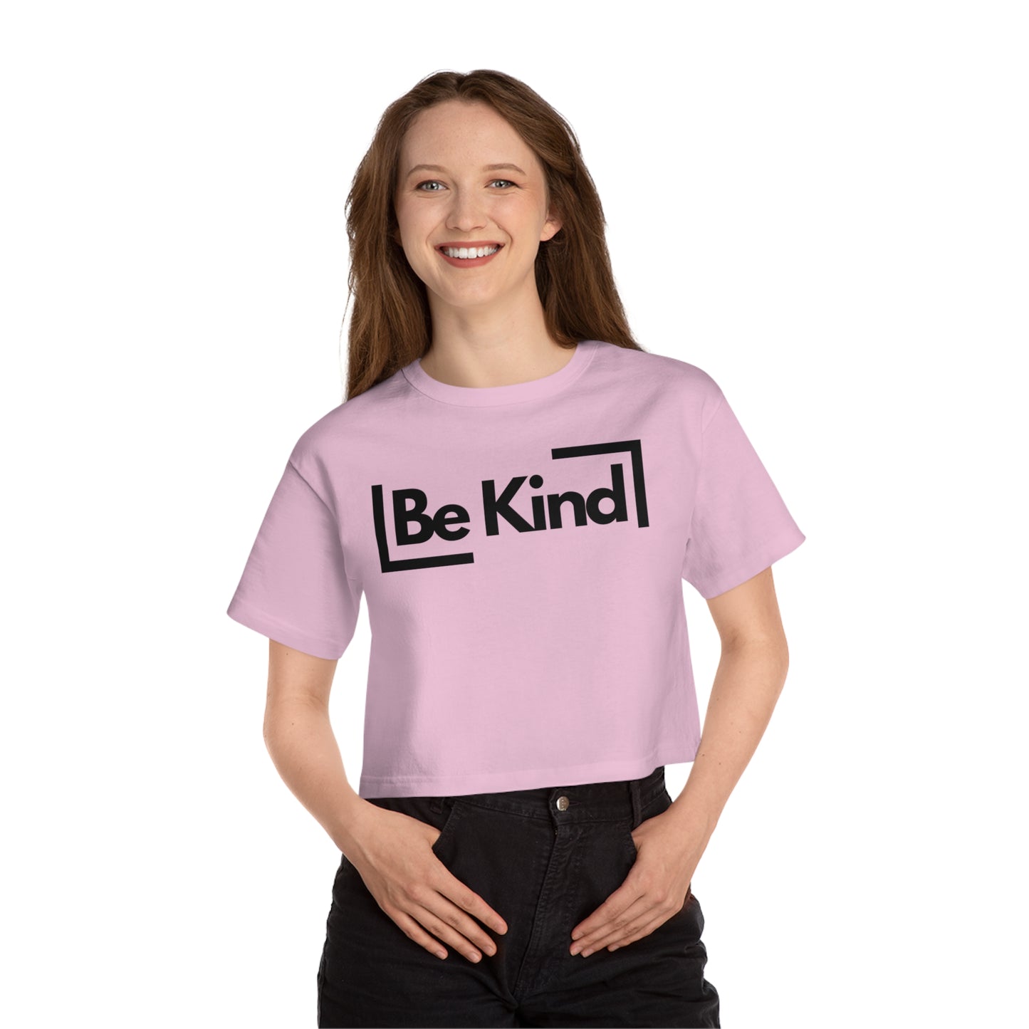 Champion T453W Women's Cropped Graphic T-Shirt - "Be Kind"