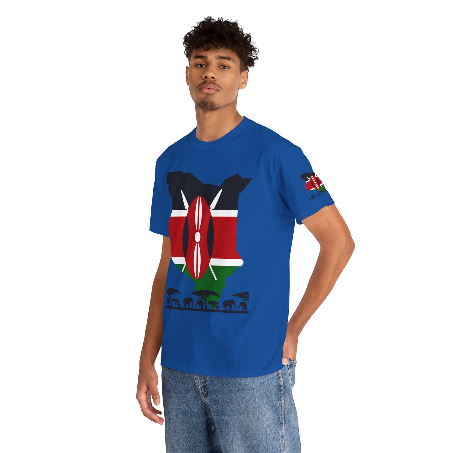 Gildan 5000 Unisex T-Shirt - Kenyan Flag Map