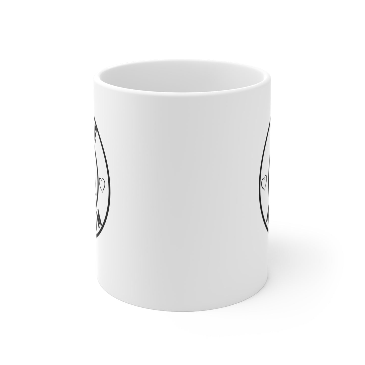 White Ceramic Mug - 11oz - "I love my mom"