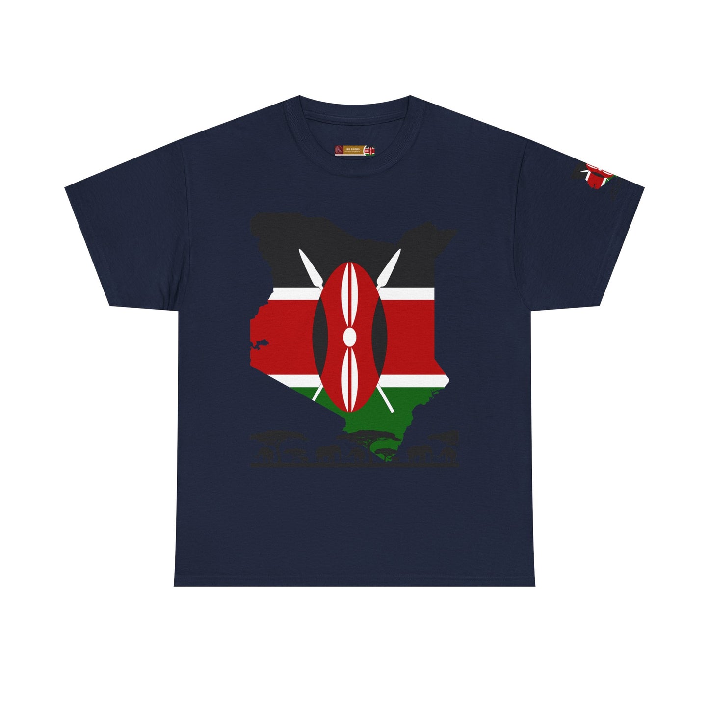 Gildan 5000 Unisex T-Shirt - Kenyan Flag Map